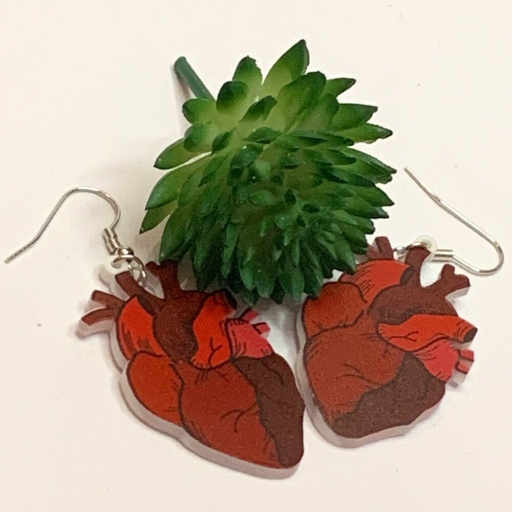 Medical Earring, Anatomy Earring, Heart Earring, Nurse Earring, Novelty Earring